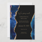 Elegante Galaxy Agaat Bruiloft Save the Date Kaart (Achterkant)