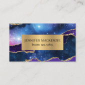 Elegante Galaxy Eenhoorn Gold Agaat Luxe Visitekaartje (Voorkant)