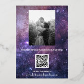 Elegante Galaxy Hemellich QR Code Sterrenbeeld Folie Uitnodiging (Achterkant)