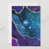 Elegante Galaxy Silver Agaat bruiloft uitnodiging (Achterkant)