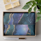Elegante Galaxy Stars Mystic Blue Tissuepapier (Geschenk)