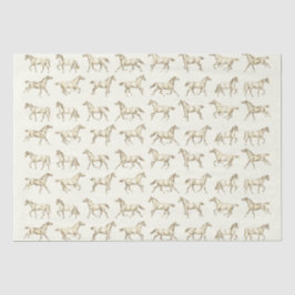 Elegante galopperende paarden beige toilet tissuepapier