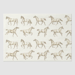 Elegante galopperende paarden beige toilet tissuepapier