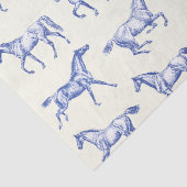 Elegante  galopperende paarden Blauw Toile Tissuepapier (Detail)