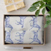 Elegante  galopperende paarden Blauw Toile Tissuepapier (Geschenk)