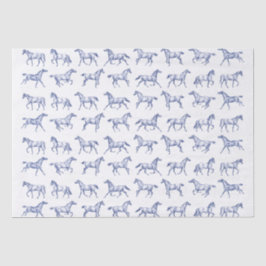 Elegante galopperende paarden blauw wit toilet tissuepapier