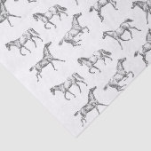 Elegante  galopperende paarden grijs wit toilet tissuepapier (Detail)