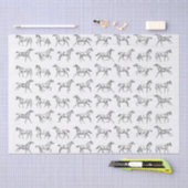 Elegante  galopperende paarden grijs wit toilet tissuepapier (Craft)