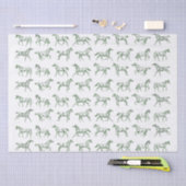 Elegante Galopperende Paarden Groene Toile Tissuepapier (Craft)