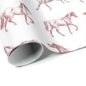Elegante galopperende paarden rood toilet cadeaupapier (Rol Hoek)