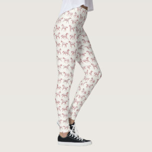 Elegante  galopperende paarden rood wit toilet leggings