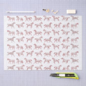 Elegante  galopperende paarden rood wit toilet tissuepapier (Craft)