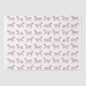 Elegante  galopperende paarden rood wit toilet tissuepapier (Voorkant)