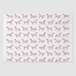 Elegante galopperende paarden rood wit toilet tissuepapier