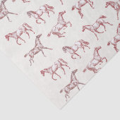 Elegante  galopperende paarden rood wit toilet tissuepapier (Detail)