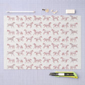 Elegante  galopperende paarden rood wit toilet tissuepapier (Craft)