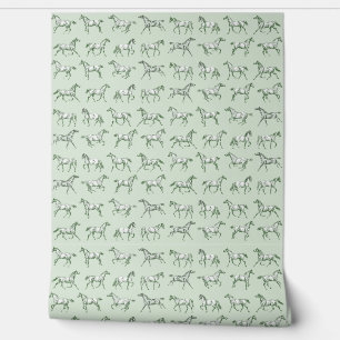 Elegante galopperende paarden salie toilet behang