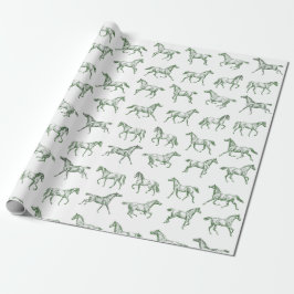 Elegante galopperende paarden salie toilet cadeaupapier