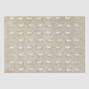 Elegante  galopperpaarden Beige Kraft Tissuepapier