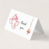 Elegante Ganesh God Indiaas Huwelijk Dank U Kaart (Voorkant)