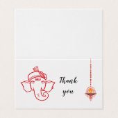 Elegante Ganesh God Indiaas Huwelijk Dank U Kaart (Buitenkant ongevouwen)