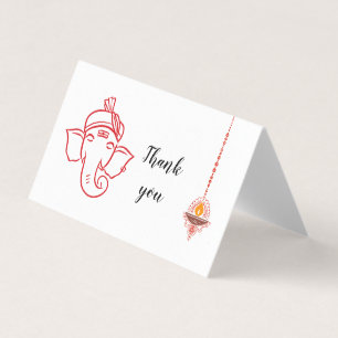 Elegante Ganesh God Indiaas Huwelijk Dank U Kaart