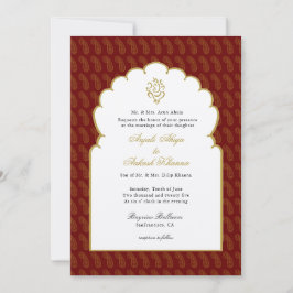 Elegante Ganesh Rood & Goud Indiase bruiloft  Kaart