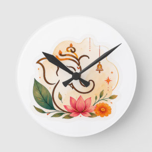 Elegante Ganesha Lotus Diwali Ronde Klok