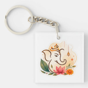 Elegante Ganesha Lotus Diwali Sleutelhanger
