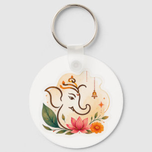 Elegante Ganesha Lotus Diwali Sleutelhanger