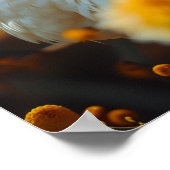 Elegante Gans en Gele Bloemen Poster (Hoek)