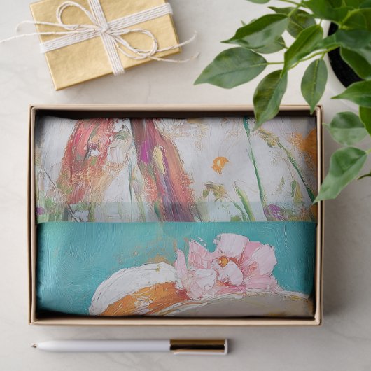 Elegante Gans in Bloemen Pet Decoupage Tissuepapier (Geschenk)