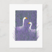 Elegante gans in een lavendeltuin kunstansichtkaar briefkaart (Voorkant)