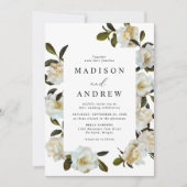 Elegante Gardenia Bloemenbruiloft Kaart (Voorkant)