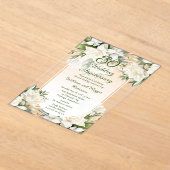 Elegante Gardenia Floral 50ste bruiloft Jubileum Acryl Uitnodigingen (Laagn)