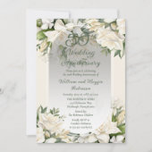 Elegante Gardenia Floral 50ste bruiloft Jubileum Kaart (Voorkant)