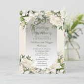 Elegante Gardenia Floral 50ste bruiloft Jubileum Kaart (Staand voorkant)