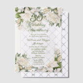 Elegante Gardenia Floral 50ste bruiloft Jubileum Vellum Uitnodigingen (Offset (Uitnodiging))
