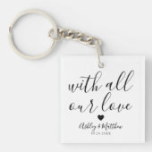 Elegante gast bruiloft gunst sleutelhanger (Voorkant)