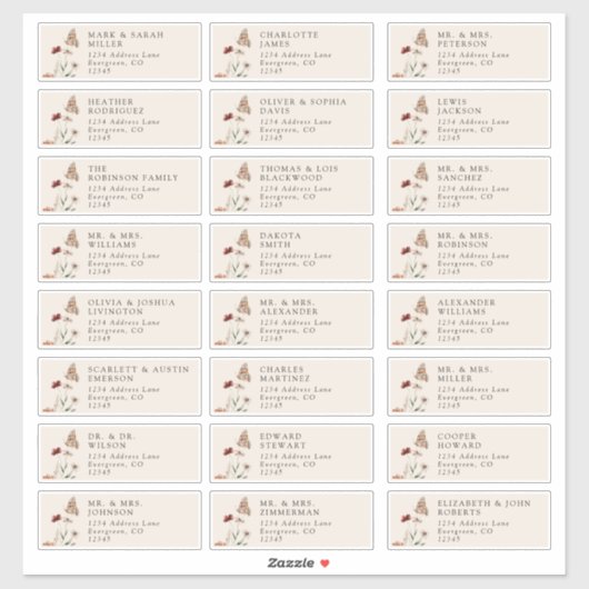 Elegante gastadreslabels sticker (Vel)