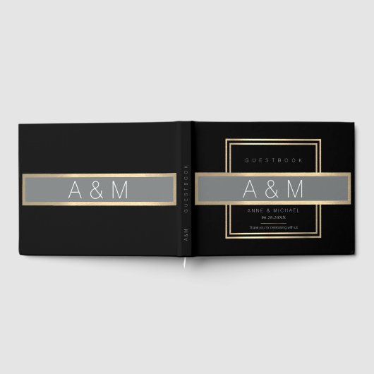 Elegante gastberichten zwart gastenboek (Volledig)