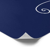 Elegante gastboek bord in navyblauw poster (Hoek)
