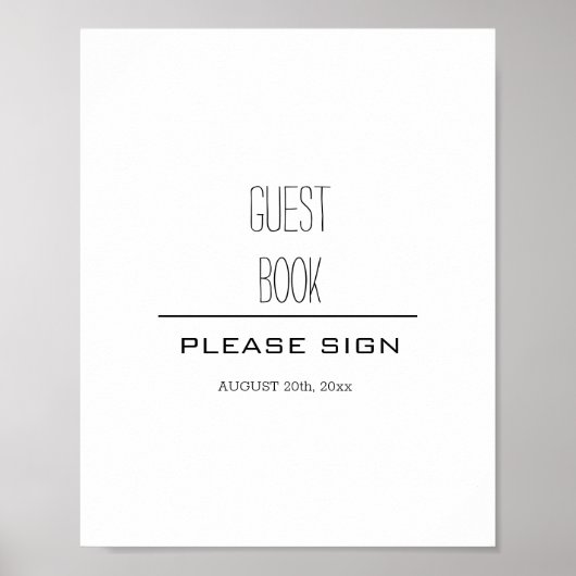 Elegante gastboek teken poster (Voorkant)