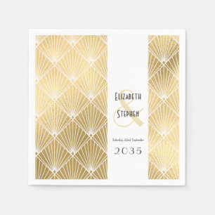 Elegante Gatsby Art Deco 1920's Gouden Bruiloft Servet