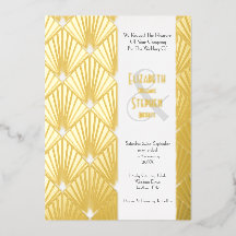 Elegante Gatsby Art Deco 1920's Gouden Huwelijksfo