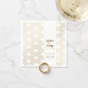 Elegante Gatsby Art Deco Jaren 20 Gouden Trouw Ser Servet