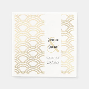 Elegante Gatsby Art Deco Jaren 20 Gouden Trouw Ser Servet