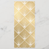 Elegante Gatsby Art Deco witte & gouden bruiloft Menu (Achterkant)