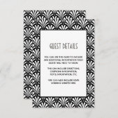 Elegante Gatsby Art Deco Zwart-wit Gastinformatie Informatiekaartje (Voorkant / Achterkant)