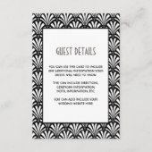 Elegante Gatsby Art Deco Zwart-wit Gastinformatie Informatiekaartje (Voorkant)
